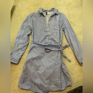 H&M Blue and White Striped Shirt